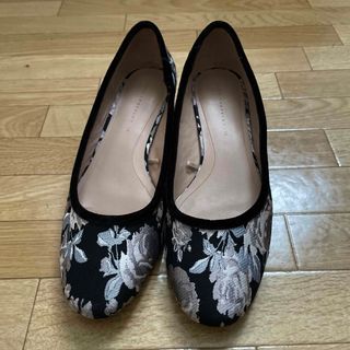 ザラ(ZARA)のZARA ジャガード花柄パンプス　38(ハイヒール/パンプス)