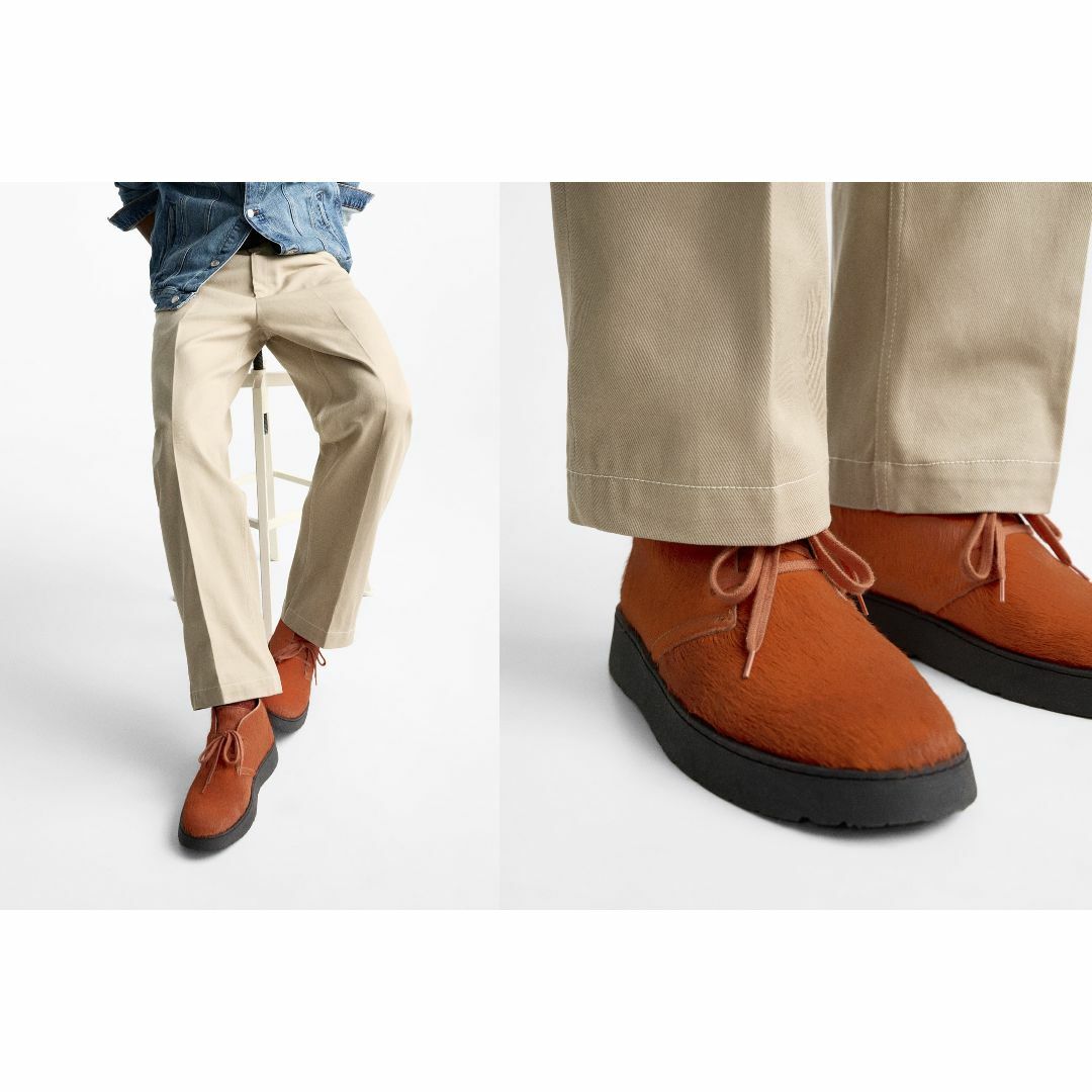 ZARA - ZARA MAN クラークス ハラコカウレザー チャンキー ZARA - ZARA MAN クラークス ハラコカウレザー チャンキー