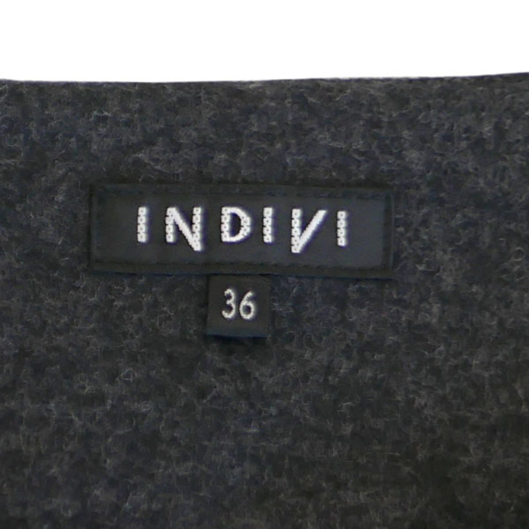 INDIVI(インディヴィ)のインディヴィ INDIVI チュニック ワンピース 七分袖 ひざ丈 36 グレー レディースのトップス(チュニック)の商品写真