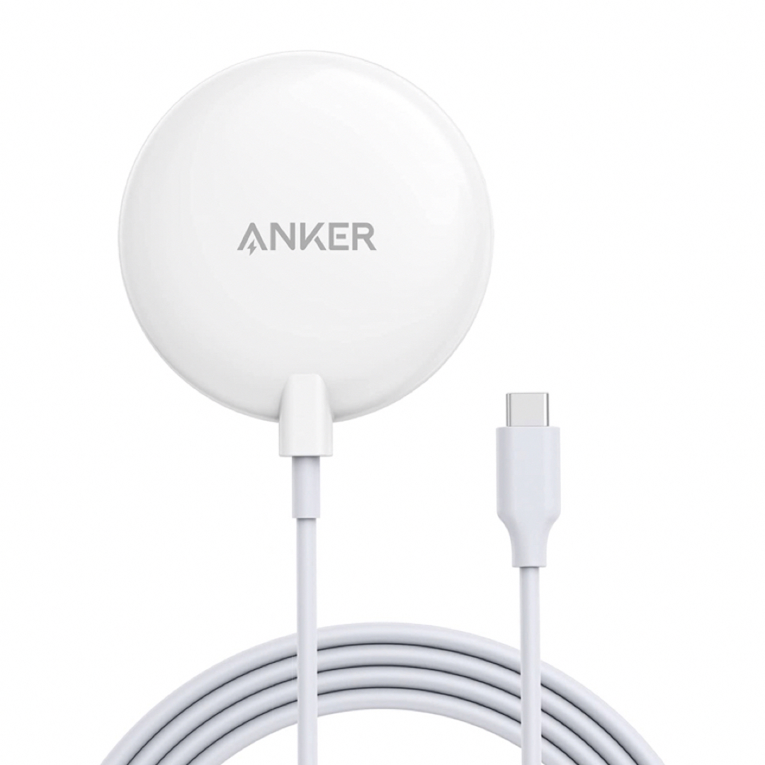 Anker(アンカー)のアンカー　Magnetic Pad Lite 超軽量　マグセーフ　白　急速充電 スマホ/家電/カメラのスマートフォン/携帯電話(バッテリー/充電器)の商品写真