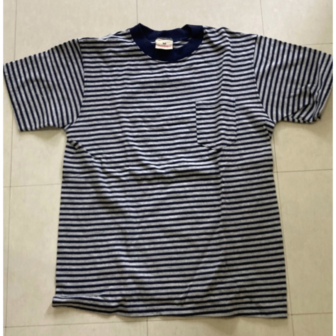 GOOD WEAR(グッドウェアー)のグッドウェア　半袖ボーダーTシャツ　Mサイズ　USA製 メンズのトップス(Tシャツ/カットソー(半袖/袖なし))の商品写真