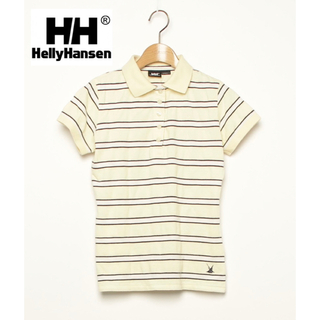 HELLY HANSEN - 【HELLY HANSEN】レディース　Sサイズ　黄色　ボーダー柄半袖ポロシャツ