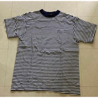 グッドウェアー(GOOD WEAR)のグッドウェア　ボーダーポケットTシャツ　Lサイズ　USA製(Tシャツ/カットソー(半袖/袖なし))