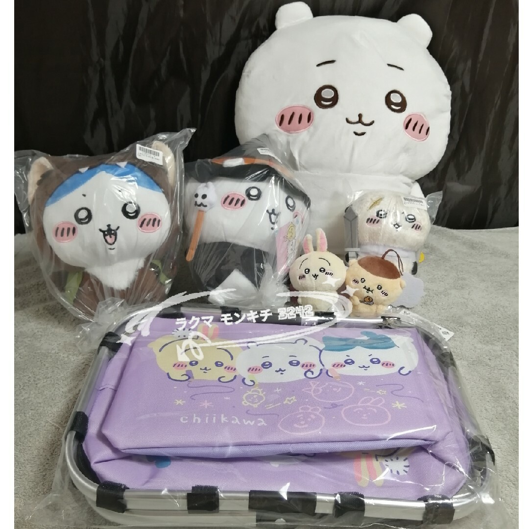 ちいかわ まとめ売りひんやりバスケット、ぬいぐるみ、セリフ付き