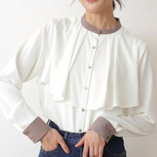 エヌナチュラルビューティーベーシック(N.Natural beauty basic)のN. バイカラーケープブラウス(シャツ/ブラウス(長袖/七分))