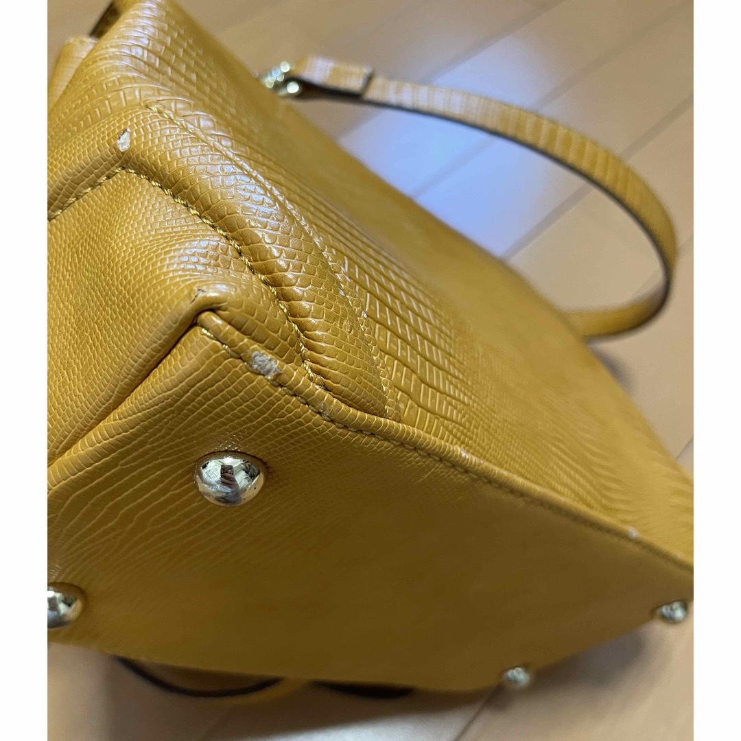 ROSE BUD(ローズバッド)のローズバッド　ショルダーバッグ　クロコ型押し　マスタードイエロー　秋カラー レディースのバッグ(ショルダーバッグ)の商品写真
