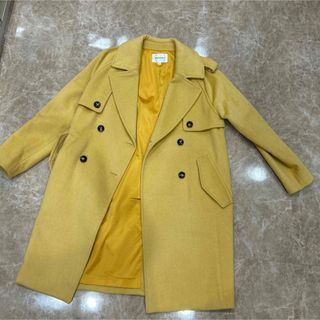 マウジー(moussy)のマウジー　ウールコート　山吹色　黄色　イエロー　チェスターコート　ロングコート(チェスターコート)