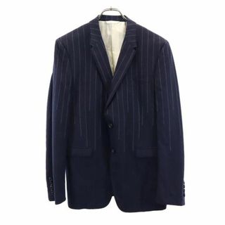 最高級】Paul Smith 裏地ストライプ柄 ブルー ウール ダッフルコート-
