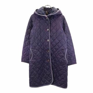 美品 LAVENHAM ラベンハム ノーカラー キルティング 裏起毛 コート ...