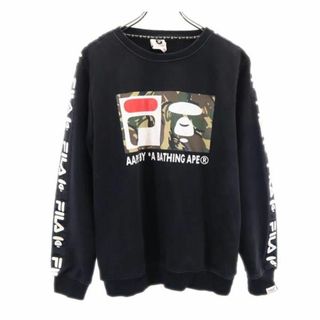 アベイシングエイプ プリント スウェット XL レッド A BATHING APE 長袖 トレーナー ロゴ 裏起毛  メンズ   【231009】