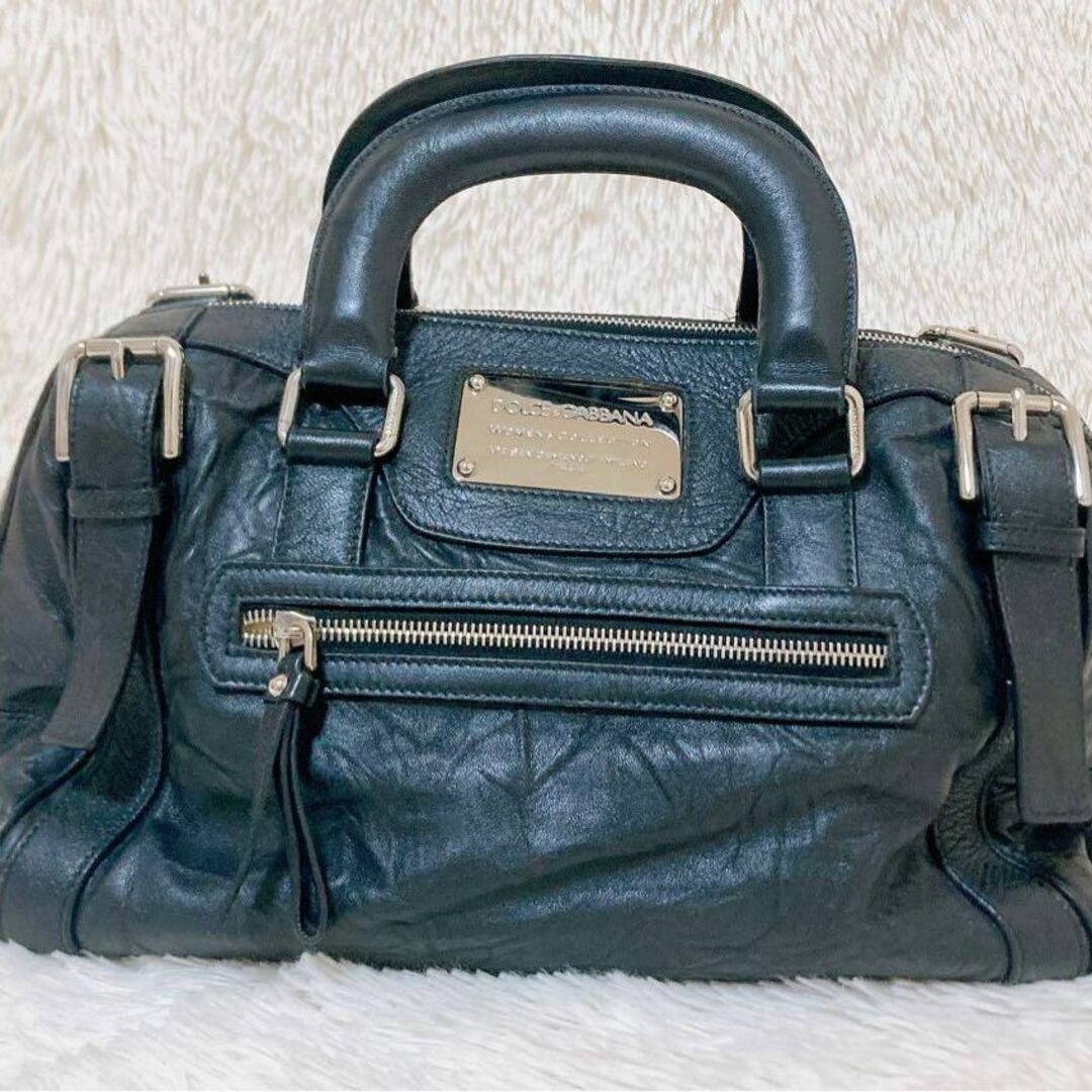 ✨美品✨ドルチェ&ガッバーナ 2wayバッグ プレート レザー ミニボストン