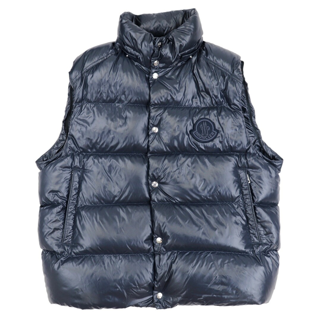 モンクレール　MONCLER メンズ　切り替え　スウェット　ダウン　ベスト　紺