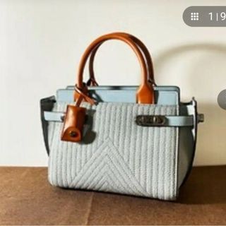 マイケルコース(Michael Kors)の【ハラクミ様専用】レザートート　スカイブルー　ショルダーバック(ショルダーバッグ)