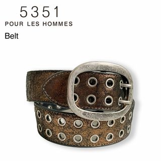 美品】5351 POUR LES HOMMES 二重巻きレザーベルト - 小物 美品】5351 POUR LES HOMMES 二重巻きレザーベルト - 小物