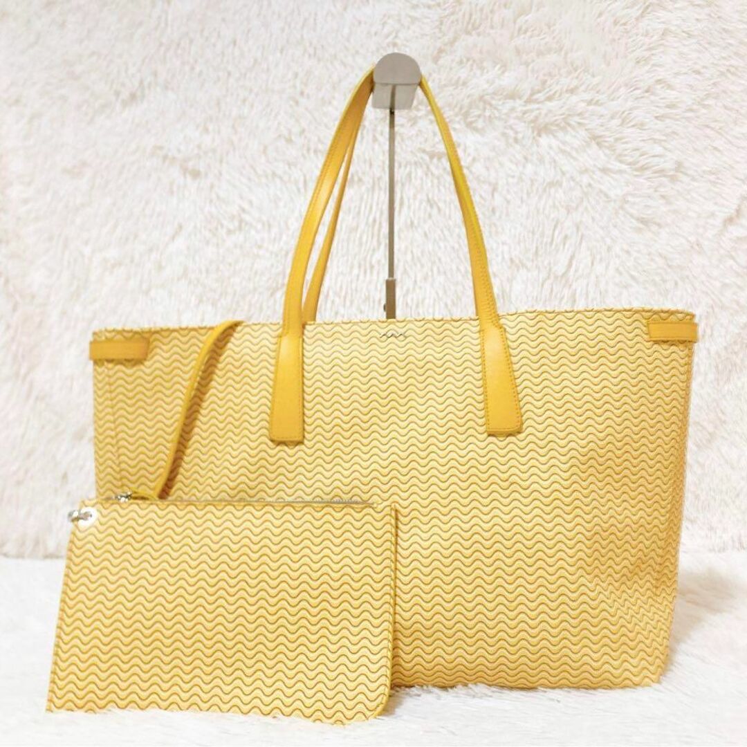 ✨美品✨ZANELLATO トートバッグ デュオ ポーチ付き イエロー