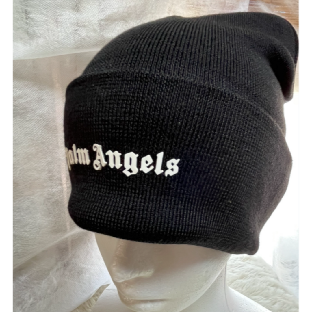 匿名配送★Palm Angels(パームエンジェルス) ロゴ ビーニー帽 黒のサムネイル