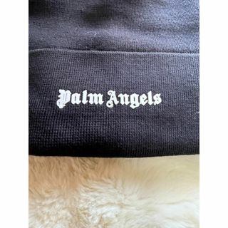 匿名配送★Palm Angels(パームエンジェルス) ロゴ ビーニー帽 黒