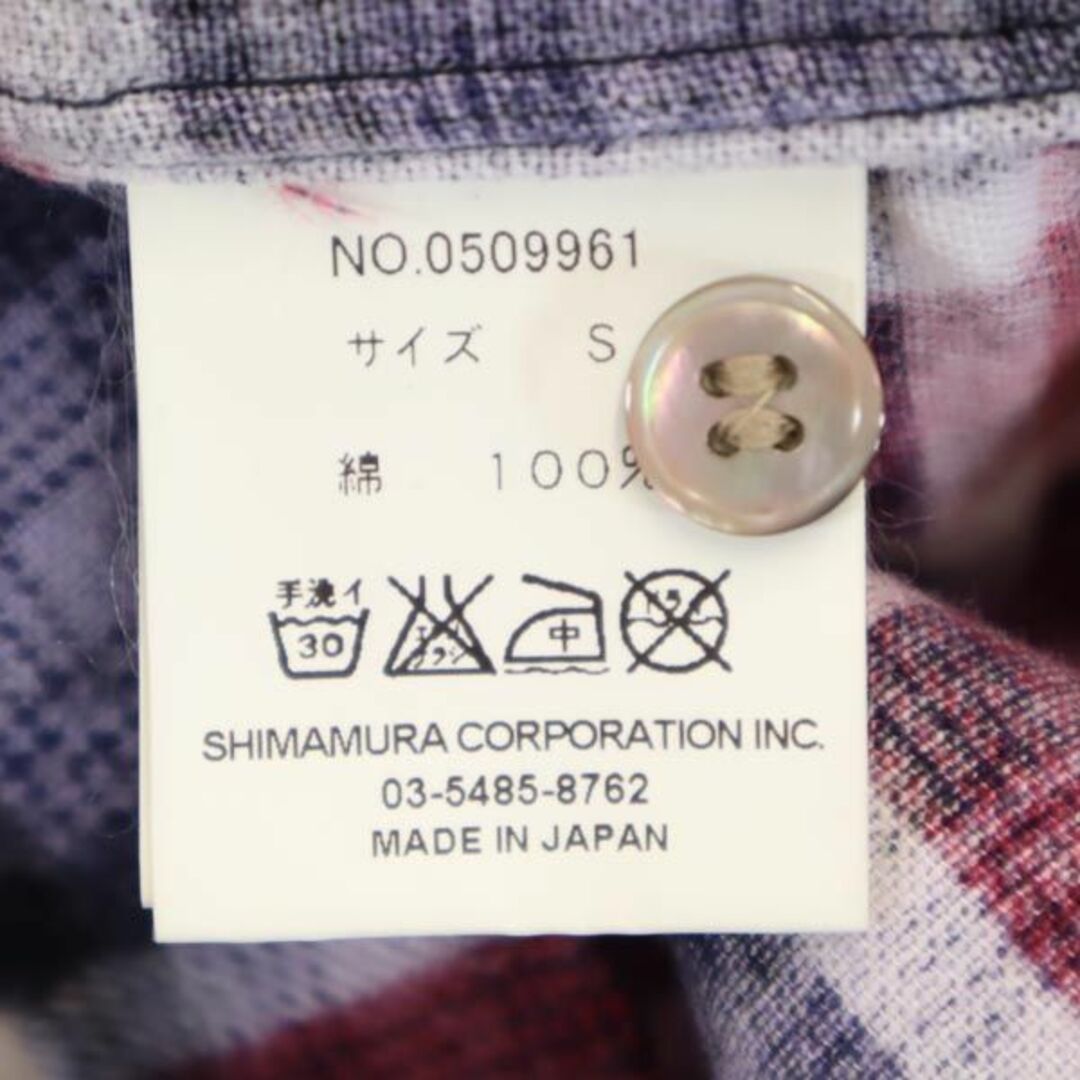 インパクティスケリー 日本製 チェック柄 長袖 シャツ S 赤×紫×紺 Inpaichthys kerri メンズ 【中古】 【231007】