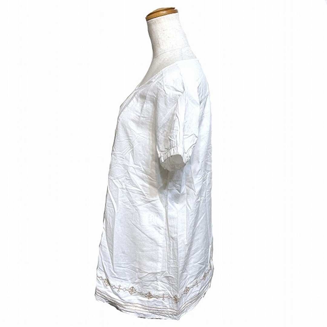 SM2(サマンサモスモス)のサマンサモスモス ブラウス ラウンドネック 半袖 プルオーバー ホワイト レディースのトップス(シャツ/ブラウス(半袖/袖なし))の商品写真
