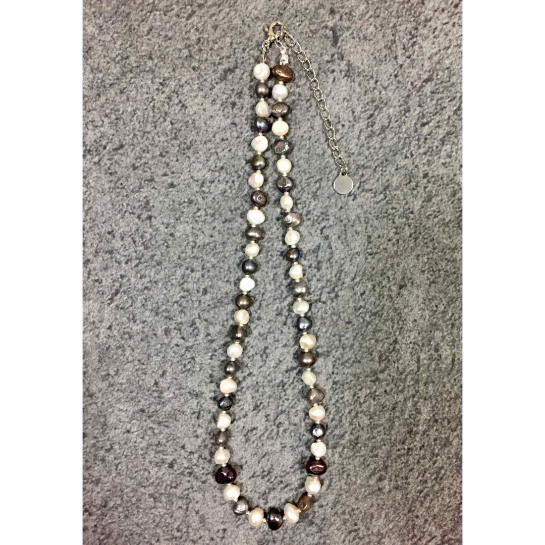 美品】黒白リアルパールネックレス 淡水本真珠 ハレサリバン古着韓国