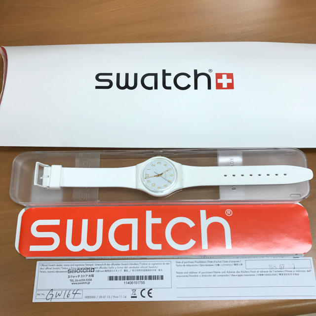swatch(スウォッチ)のタイムセール♪【新品同様】SWATCH  WHITE BISHOP【美品】 レディースのファッション小物(腕時計)の商品写真