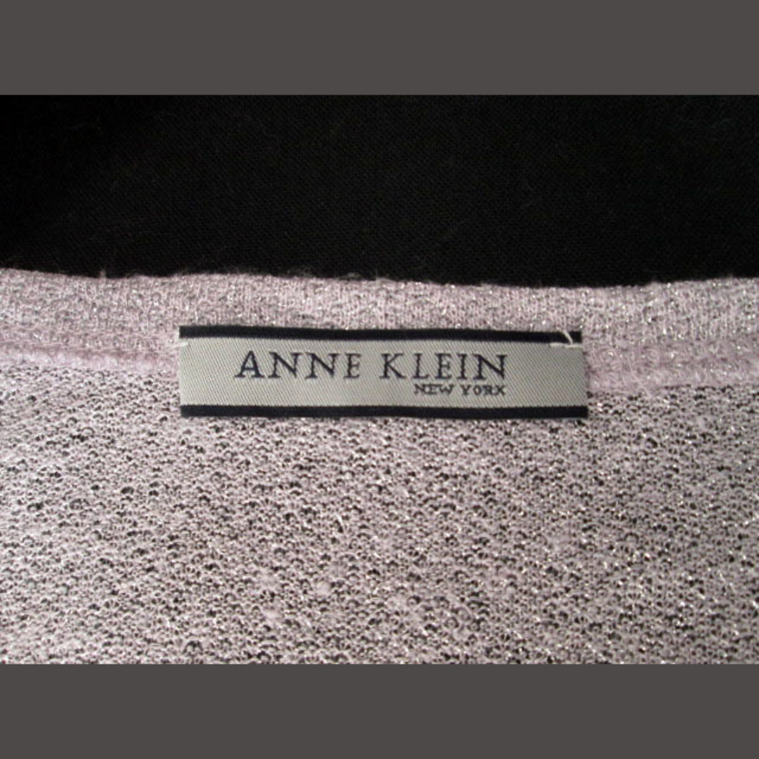 ANNE KLEIN(アンクライン)のアンクライン ANNE KLEIN カットソー ニット Vネック ラメ M 紫 レディースのトップス(カットソー(長袖/七分))の商品写真