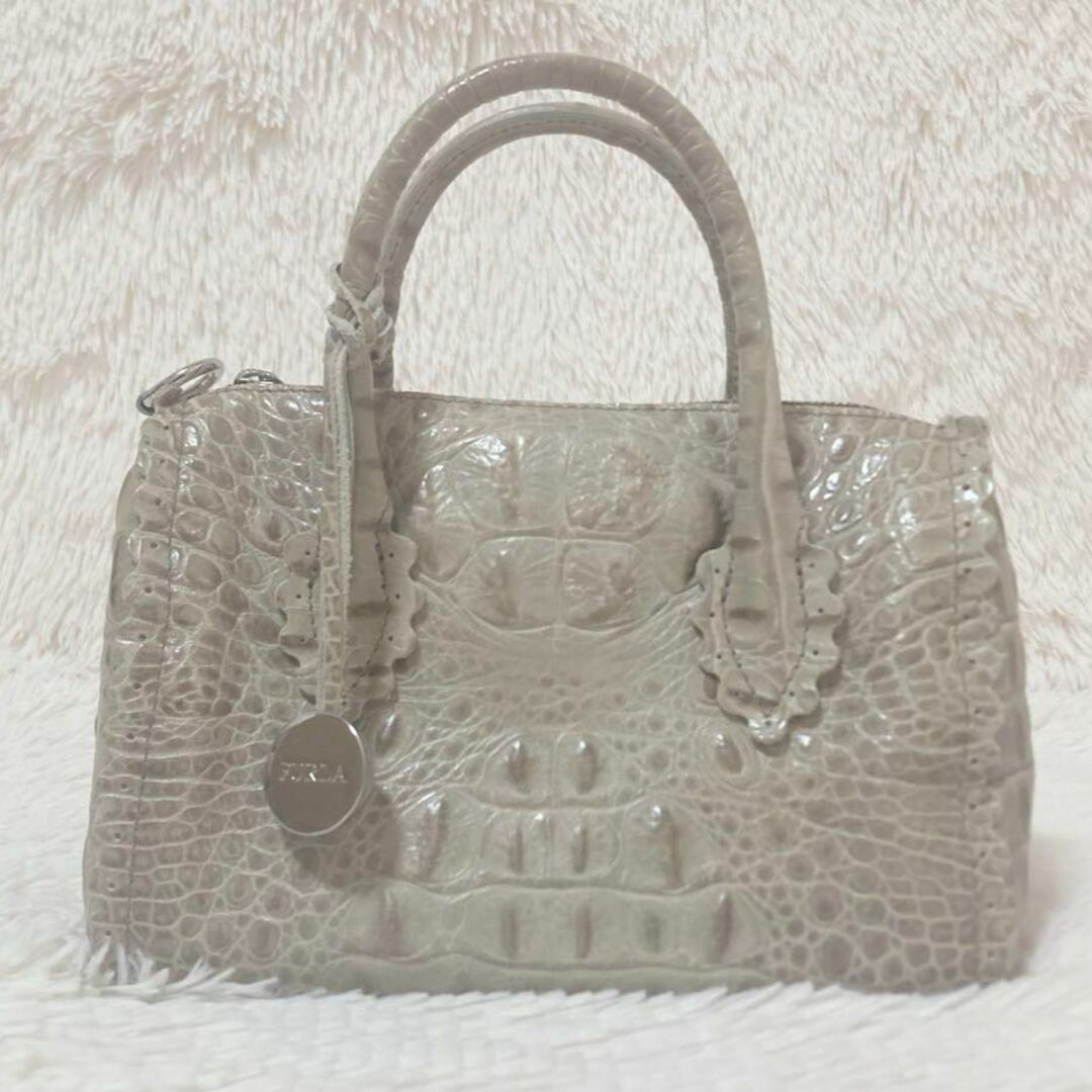 Furla - ✨美品✨FURLA フルラ 2wayミニボストン クロコ型押し