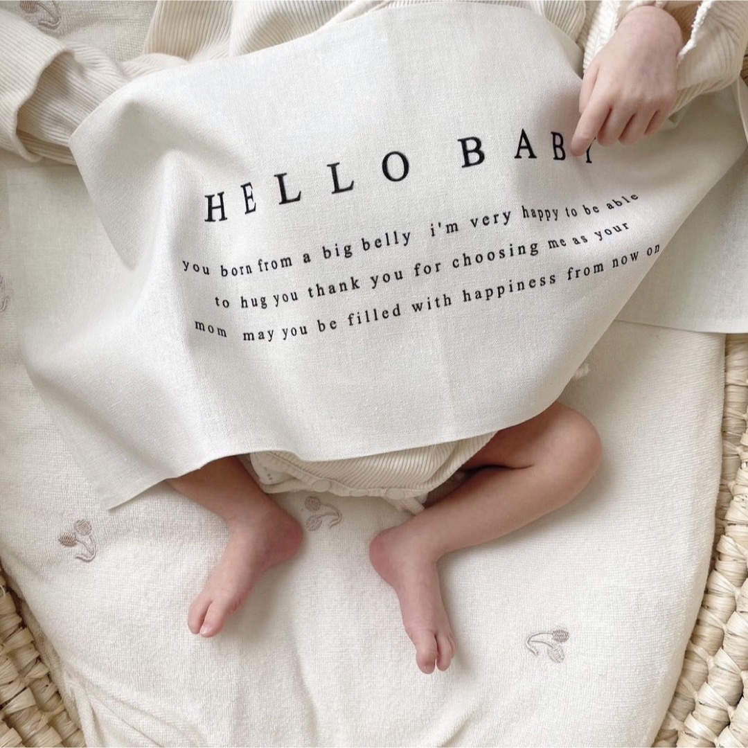 hello baby B ┆ ニューボーンフォト タペストリー 月齢カード キッズ/ベビー/マタニティのメモリアル/セレモニー用品(アルバム)の商品写真