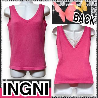 イング(INGNI)の【新品/INGNI】ゴールドチェーン装飾付ノースリニットソー(タンクトップ)