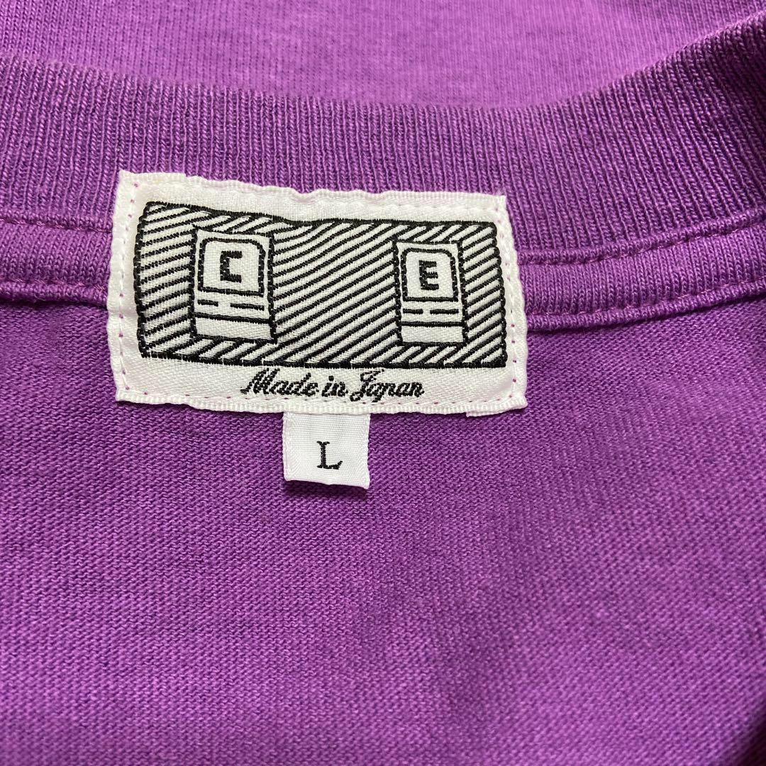 【人気パープル】C.EシーイービッグロゴTシャツ紫パープルLストリート半袖 8