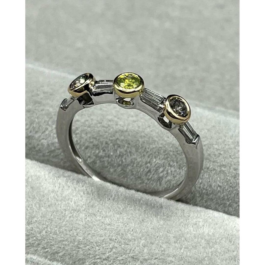 JH511★高級 イエローダイヤモンド0.34ct コンビ リング レディースのアクセサリー(リング(指輪))の商品写真