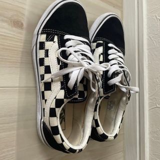 26cm【vans】US企画　オールドスクール　パッチワーク×花×チェッカー