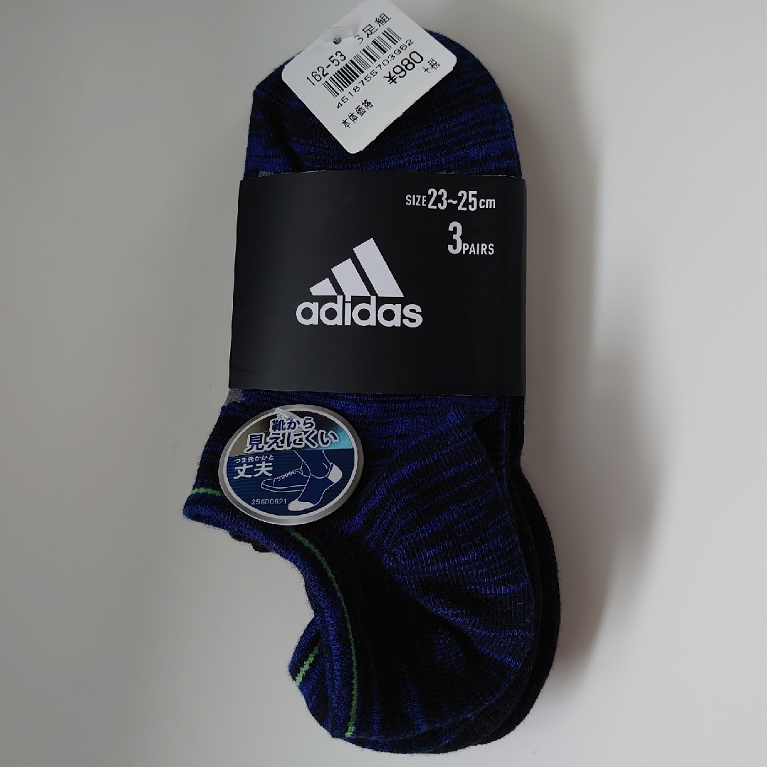 adidas(アディダス)のadidas 靴下 23〜25cm ３足セット 新品未使用 キッズ/ベビー/マタニティのこども用ファッション小物(靴下/タイツ)の商品写真