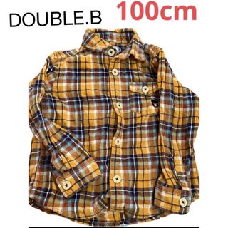 ダブルビー(DOUBLE.B)の早い物勝ち！お値下げ♪【美品】ダブルビー　チェック柄シャツ　100cm(Tシャツ/カットソー)