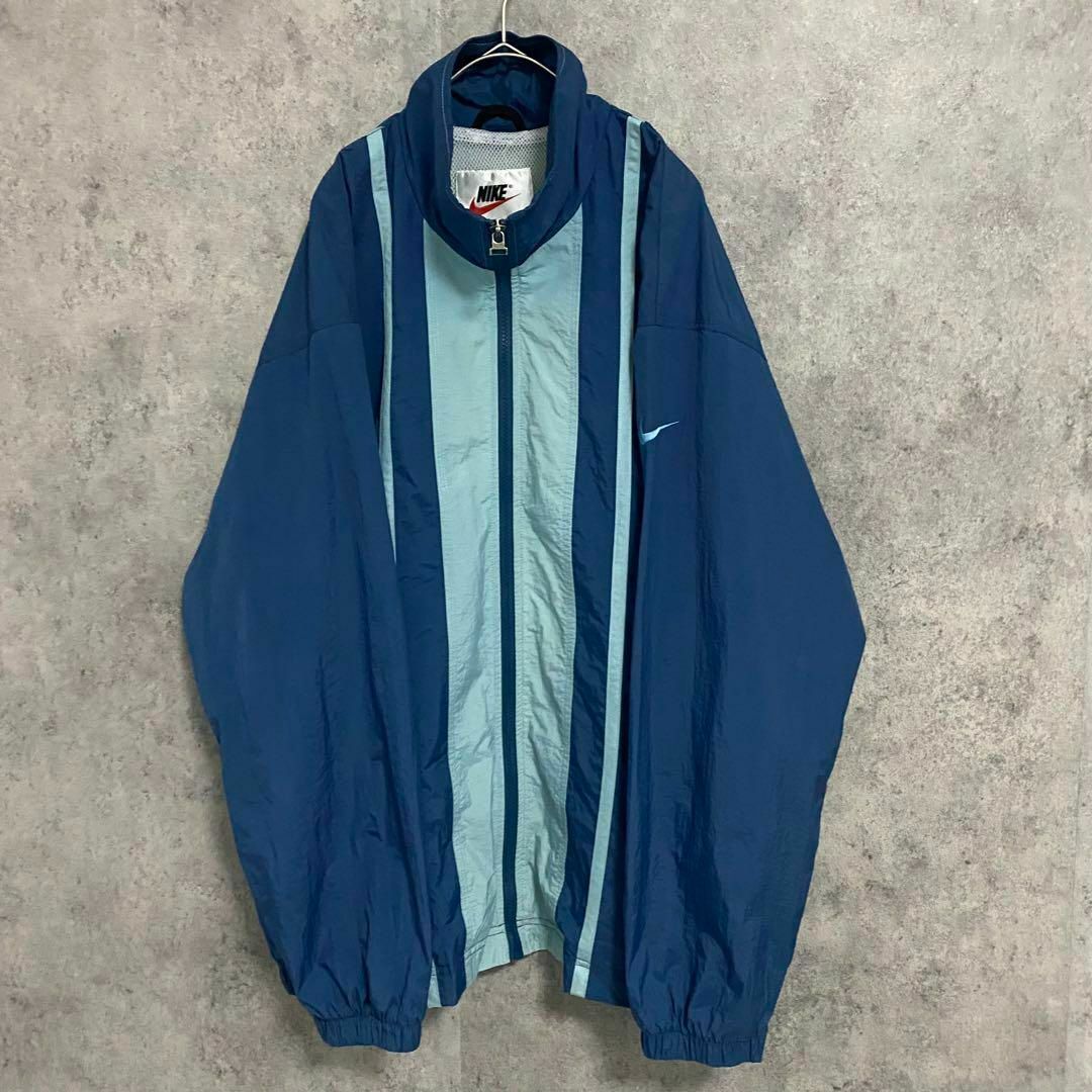 old nike ナイキ　ナイロンジャケット　ネイビー　　90s