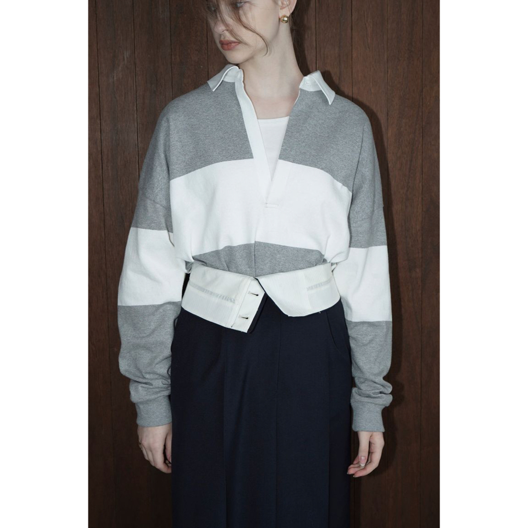 CLANE 新品♡ DEEP NECK WIDE RUGBY SHIRT♡