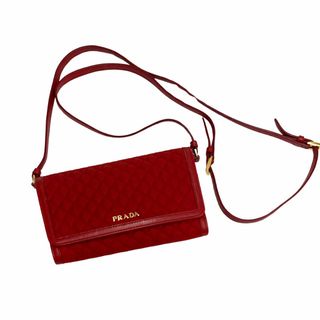 PRADA レッド サフィアーノ ハンドバッグ ショルダーバッグ　極美品