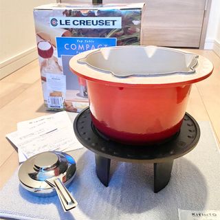 ルクルーゼ(LE CREUSET)のルクルーゼ★コンパクトフォンデュセット★チェリーレッド★チーズフォンデュ(鍋/フライパン)