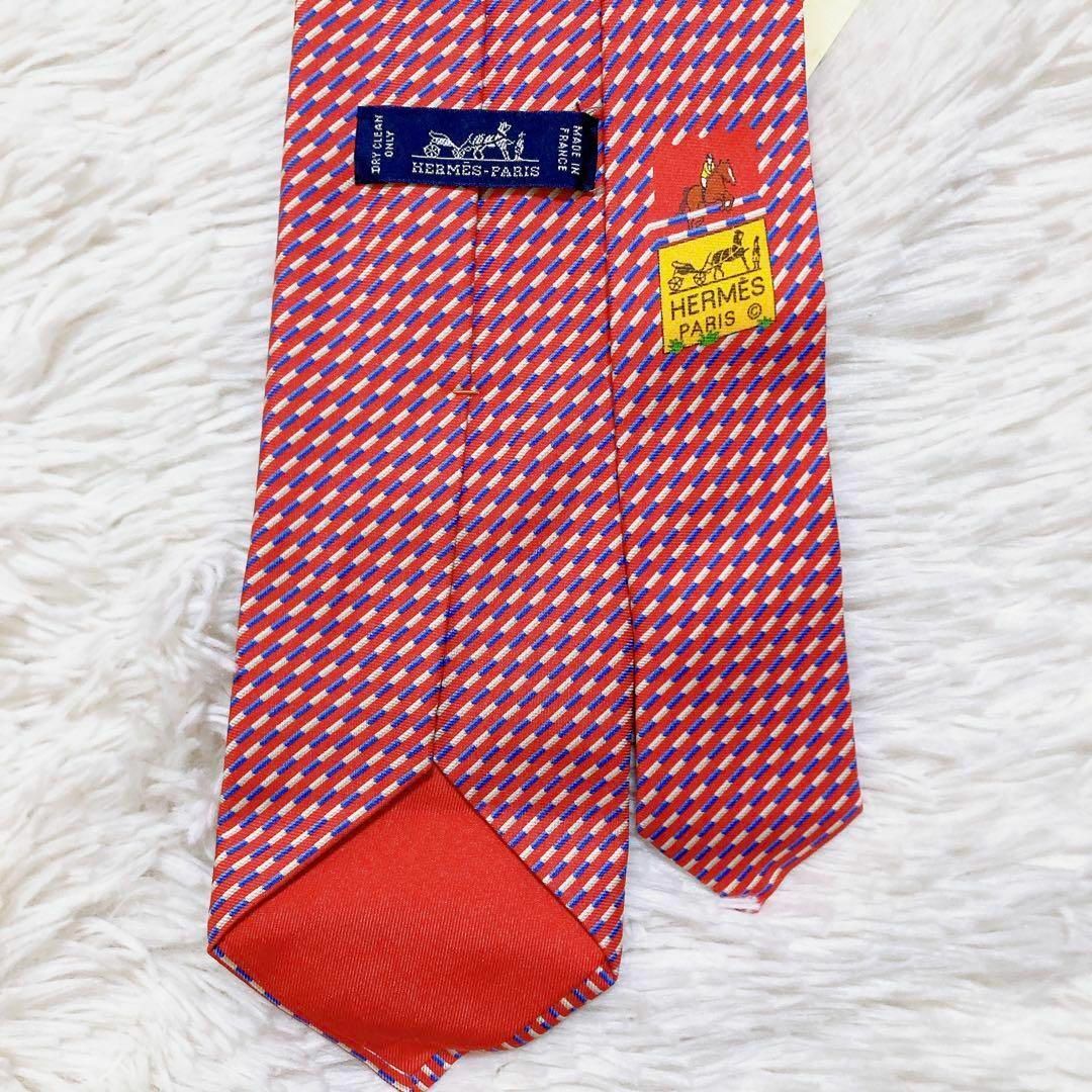 Hermes - ✨未使用✨HERMES ネクタイ シルク100% 総柄 レッドの通販 by