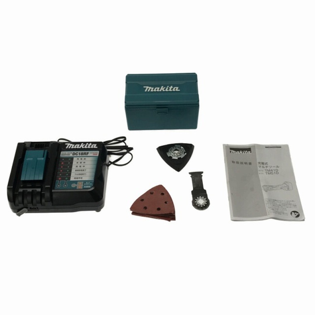 ☆比較的綺麗☆makita マキタ 18V 充電式マルチツール TM51D 充電器(DC18RF) ケース付 コードレス カットソー 研削 切削 78972