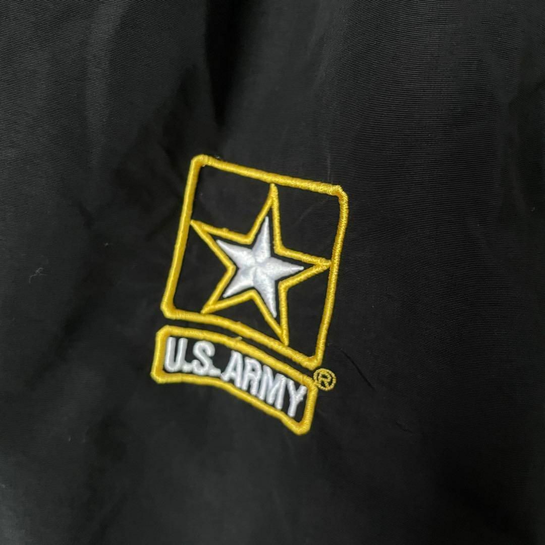【トレーニングナイロンパンツ、刺繍ロゴ】U.S. ARMYシャカシャカ黒