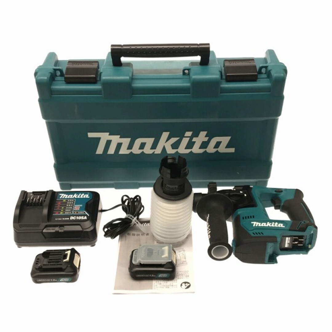 ☆比較的綺麗です☆makita マキタ 10.8V 14mm 充電式ハンマドリル HR140DSHX バッテリー2個(10.8V 1.5Ah) 充電器 ケース付 79031