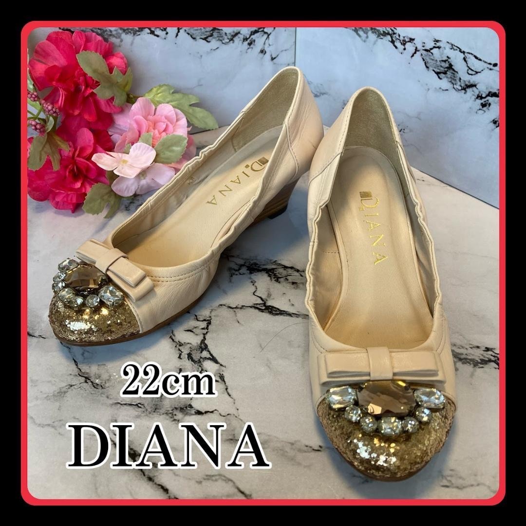 DIANA ダイアナ　ヒール　パンプス　レース　レザー　新品　22cm