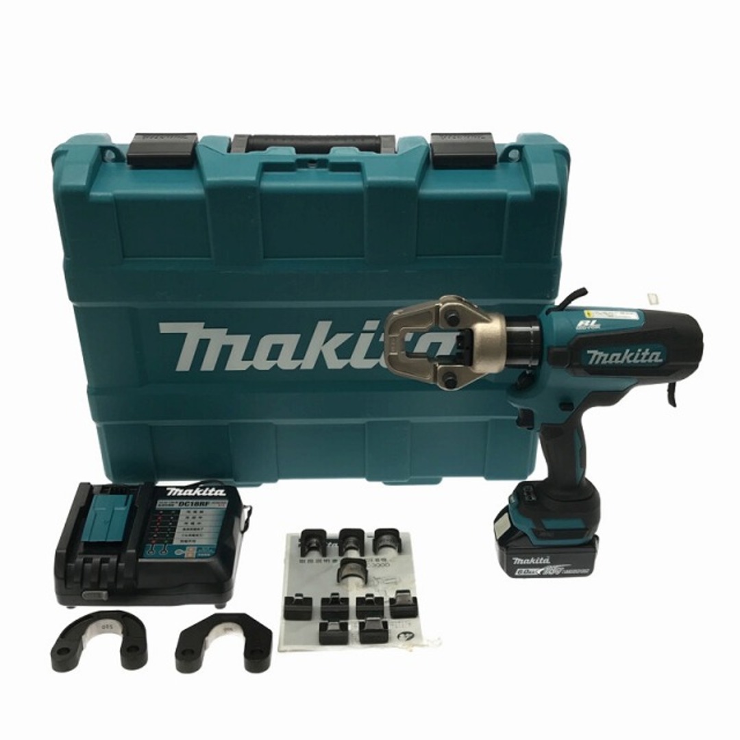 ☆極美品☆makita マキタ 18V 充電式圧着機 TC300DRG バッテリー1個(6.0Ah) 充電器 ダイス ケース付 コードレス 圧着工具 79214