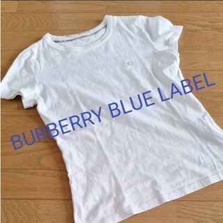 バーバリーブルーレーベル(BURBERRY BLUE LABEL)のBURBERRY BLUE LABEL ポロシャツ 半袖  バーバリー 38　白(Tシャツ(半袖/袖なし))