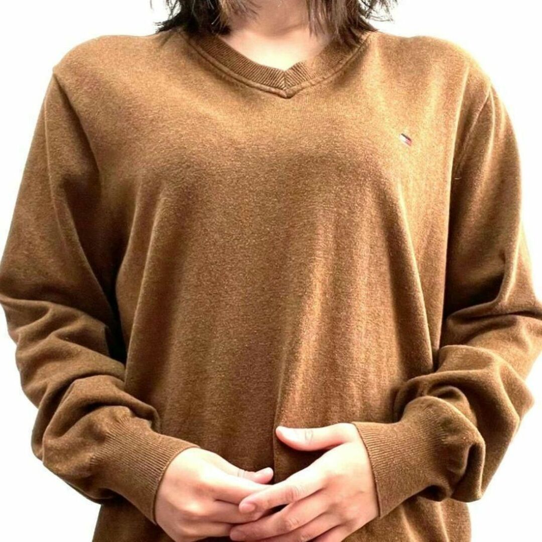 【人気Lサイズ】トミーヒルフィガー☆刺繍ロゴ入りセーター　薄手　H180