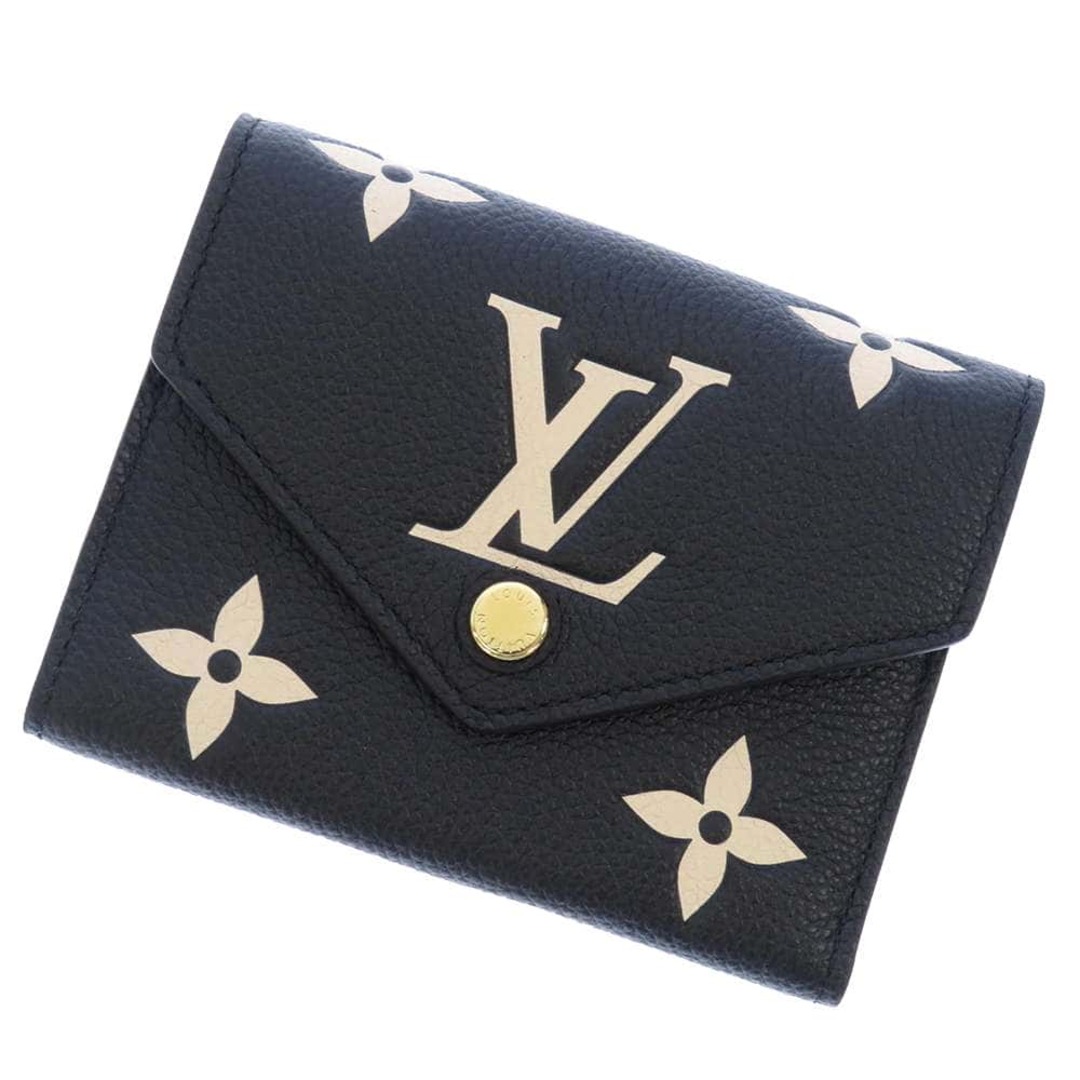 ルイヴィトン 財布 モノグラム・アンプラント ポルトフォイユ・ヴィクトリーヌ M80968 LOUIS VUITTON 黒 ベージュ