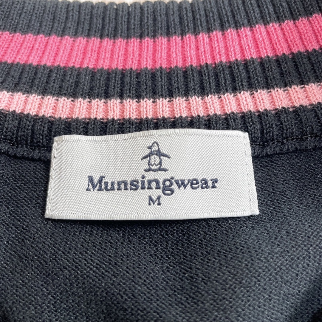 Munsingwear ロゴ刺繍ジップアップ 羽織り 黒 ゴルフ