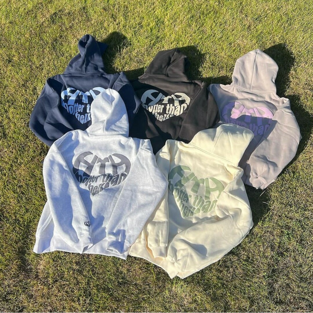 HTH パーカー　Heart logo hoodie 杢ベージュ　フリーサイズ