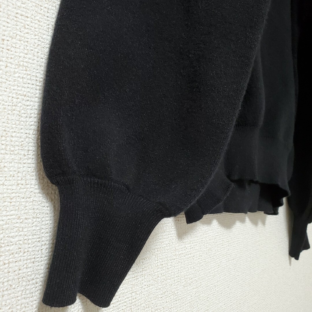GU(ジーユー)の新品タグ付き　GU　スウェットライクハイネックセーター　ブラックsサイズ レディースのトップス(ニット/セーター)の商品写真